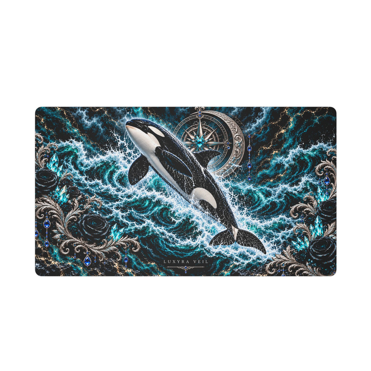Storm Orca Stitched-Edge Desk Mat