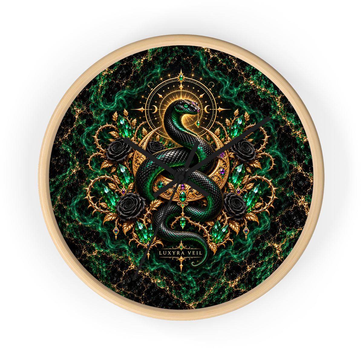 Emerald Serpent Wall Clock