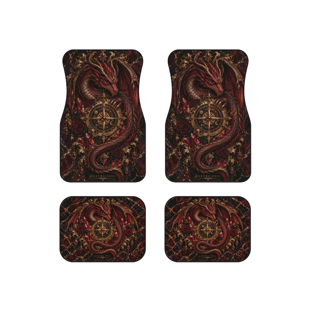Crimson Dragon Car Floor Mats – Set of 4