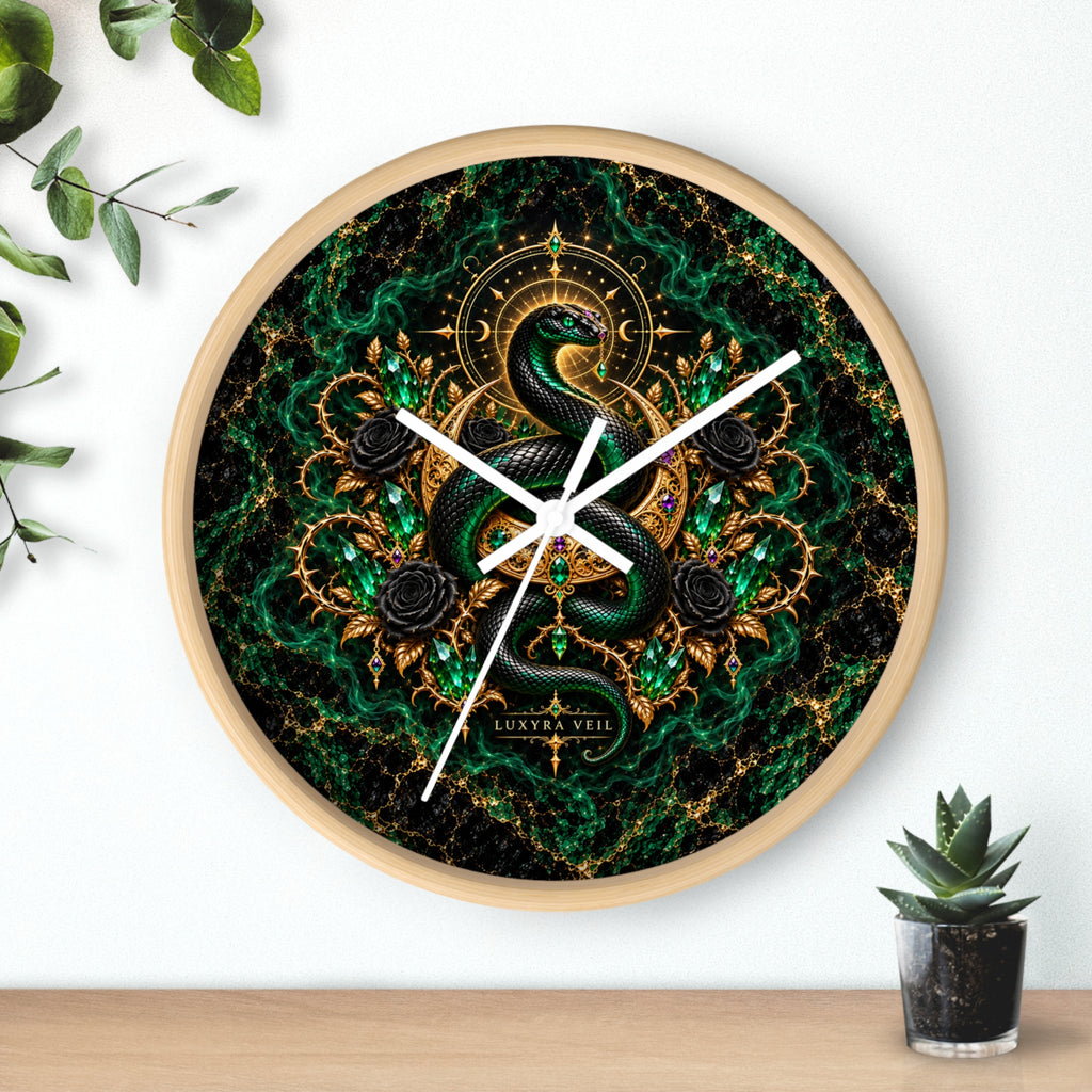 Emerald Serpent Wall Clock