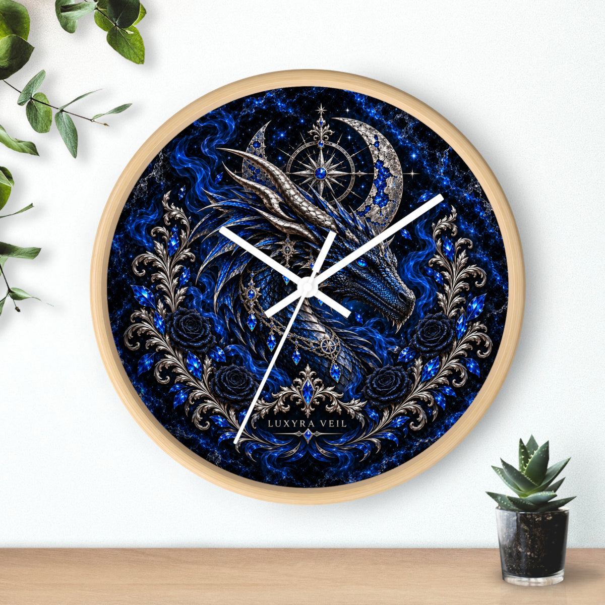 Sapphire Dragon Wall Clock