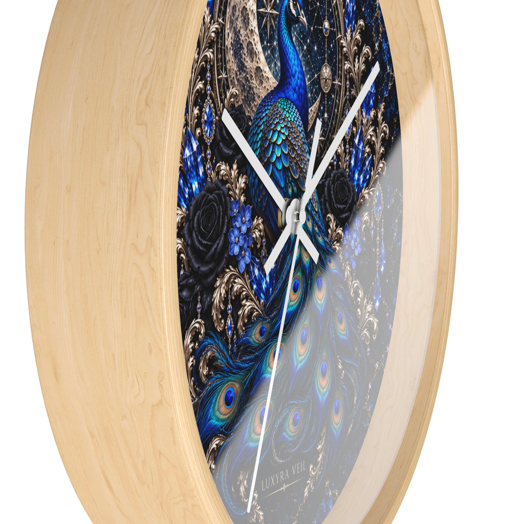 Sapphire Peacock Wall Clock