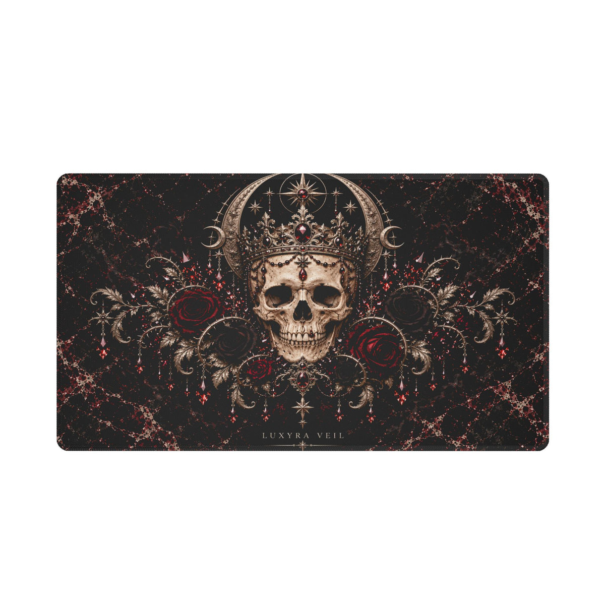 Crowned Skull Stitched-Edge Desk Mat