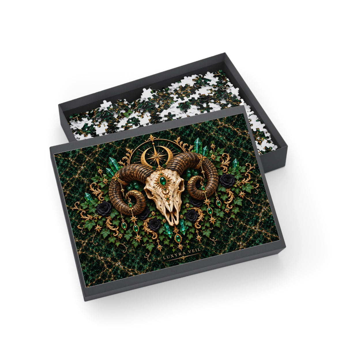 Emerald Ram Skull 1,000-Piece Jigsaw Puzzle