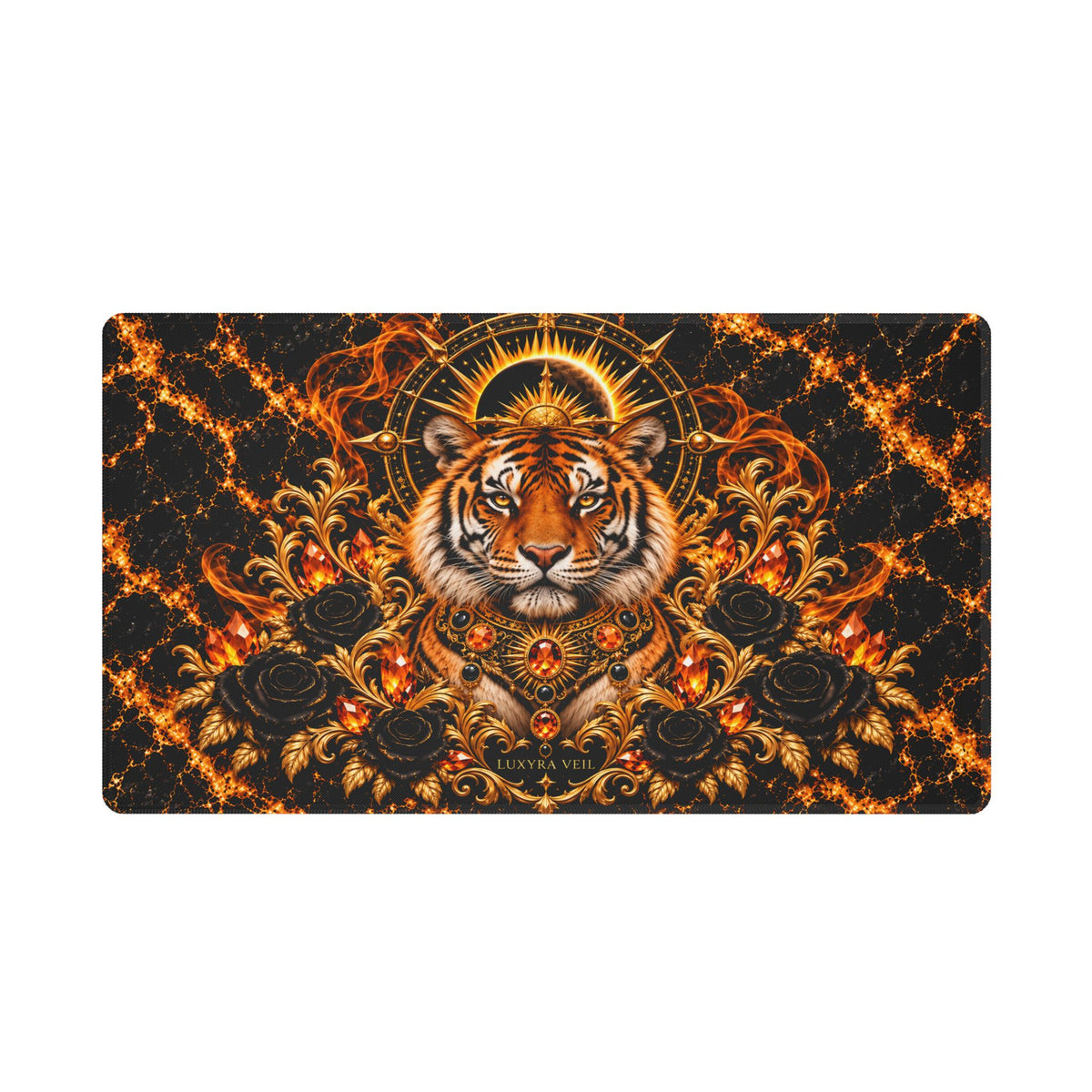 Solar Tiger Stitched-Edge Desk Mat