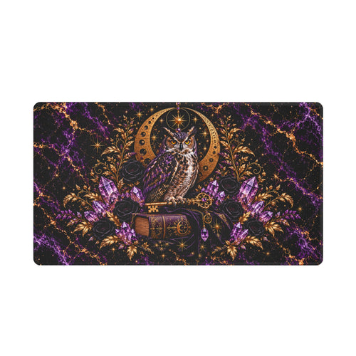 Celestial Owl Stitched-Edge Desk Mat