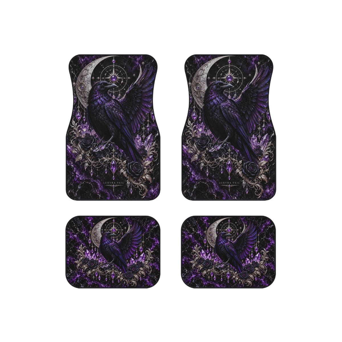 Midnight Raven Car Floor Mats – Set of 4