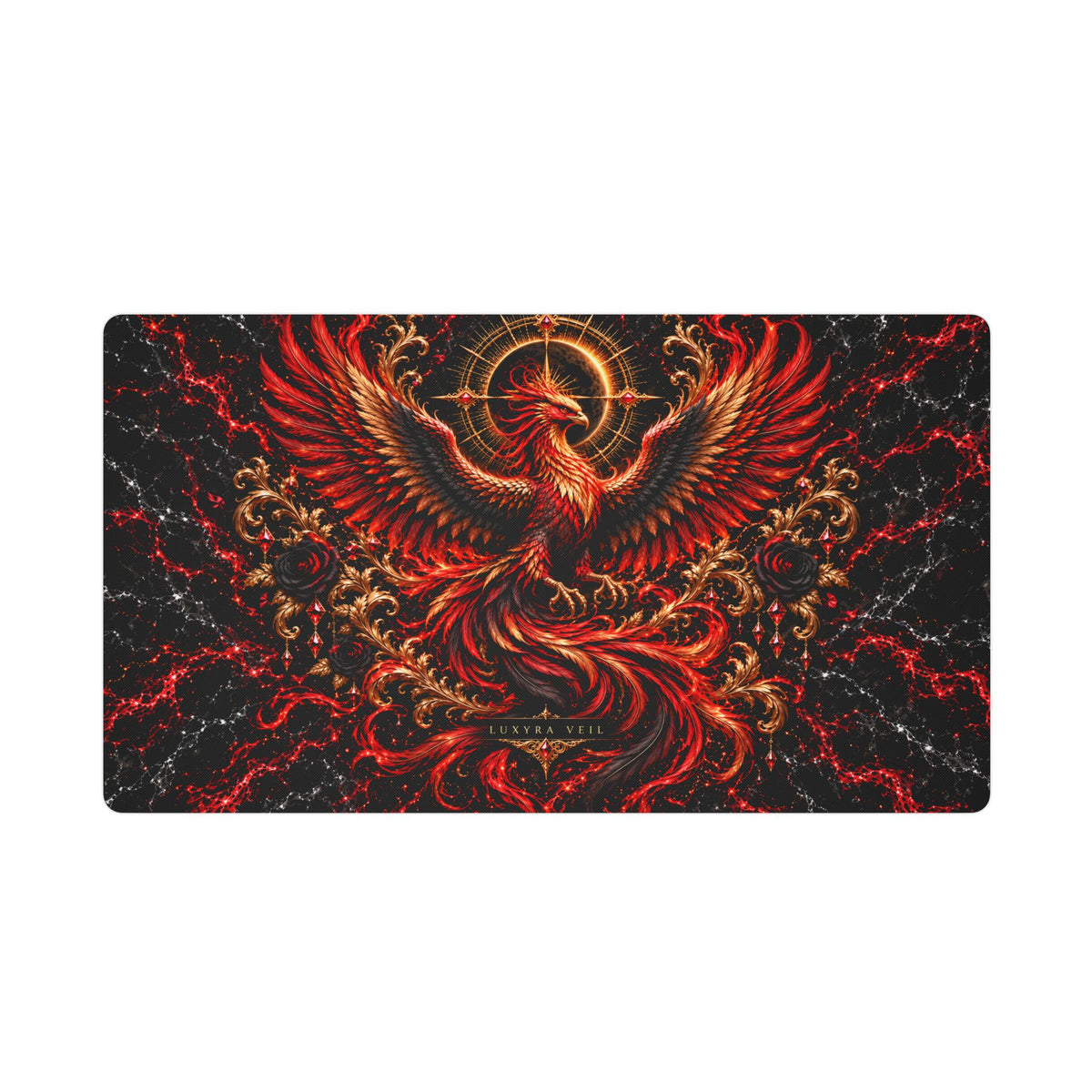 Phoenix Rising Stitched-Edge Desk Mat