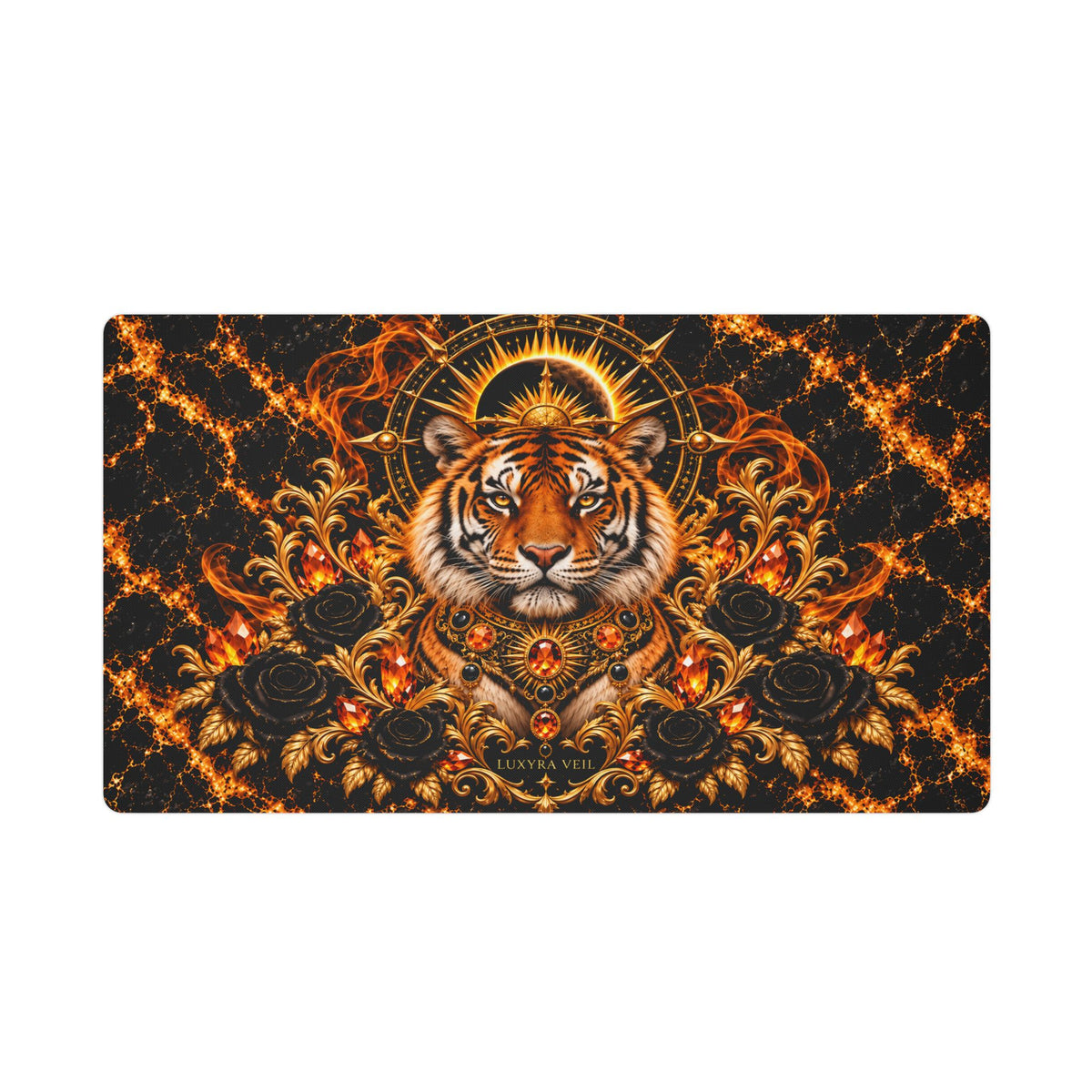 Solar Tiger Stitched-Edge Desk Mat