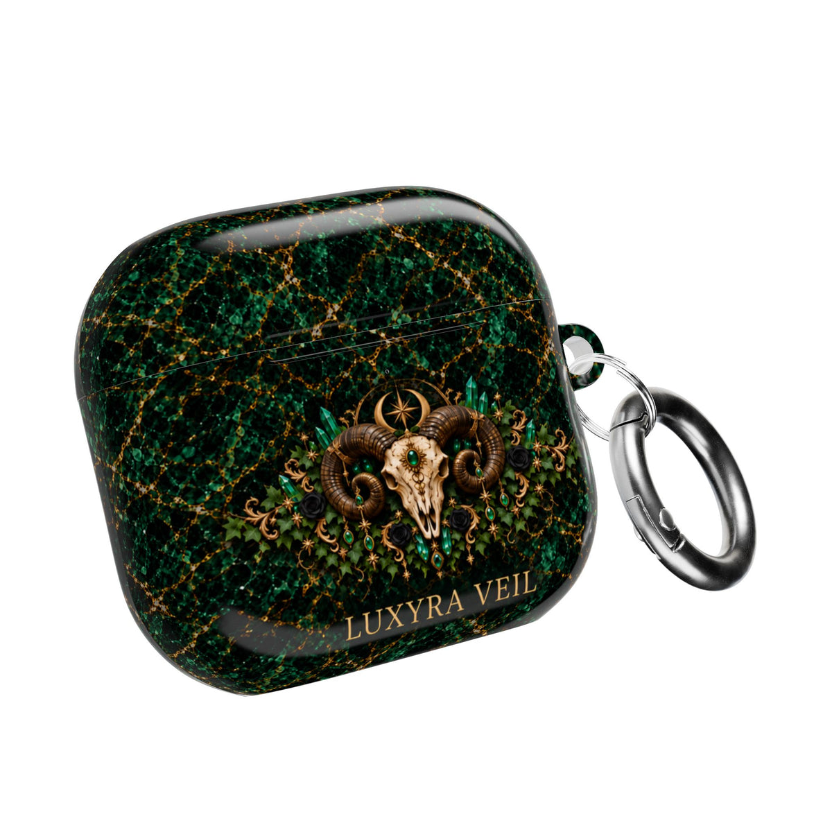 Emerald Ram Skull AirPods 4 Case