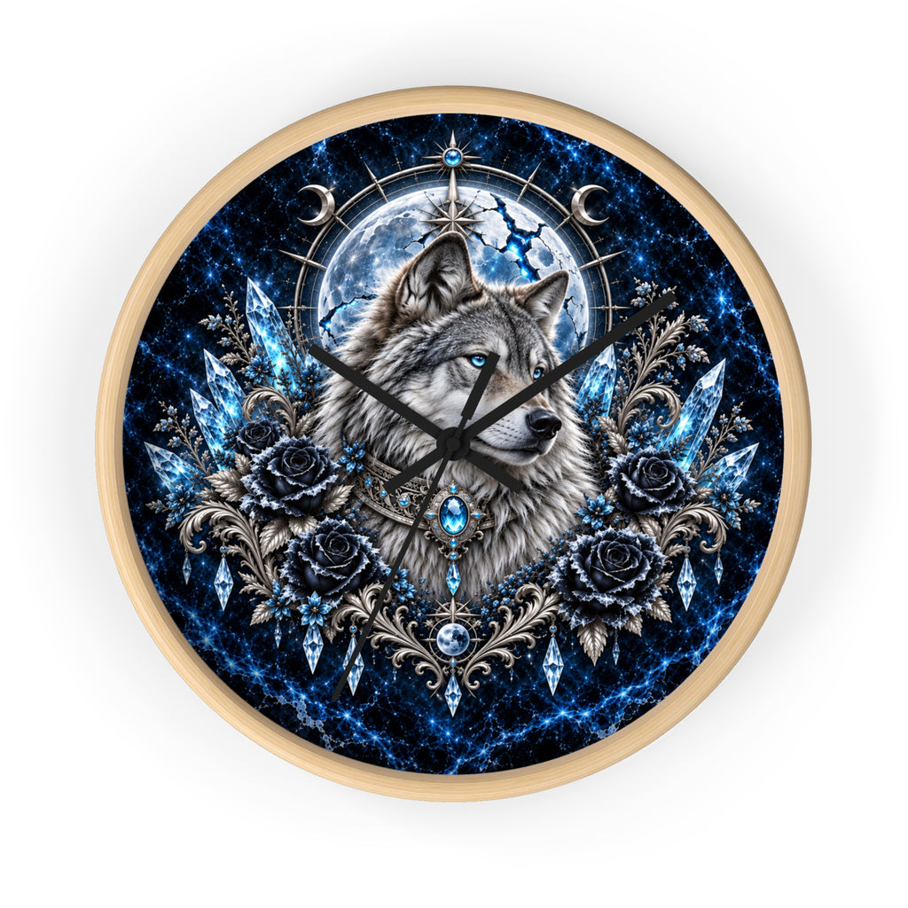 Frost Wolf Wall Clock