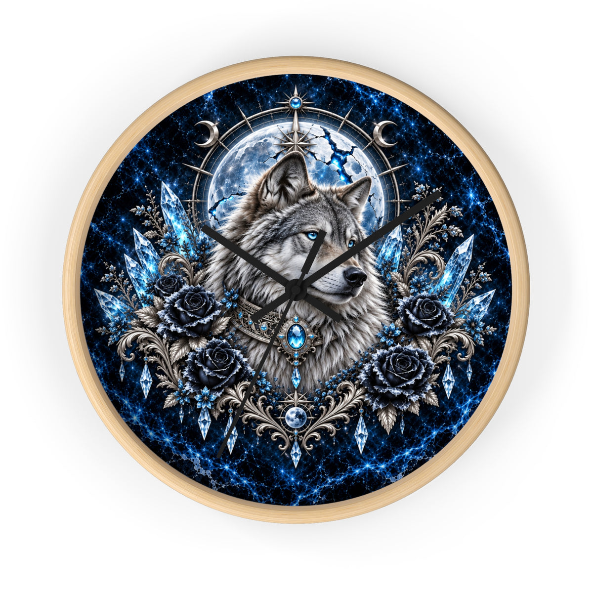 Frost Wolf Wall Clock