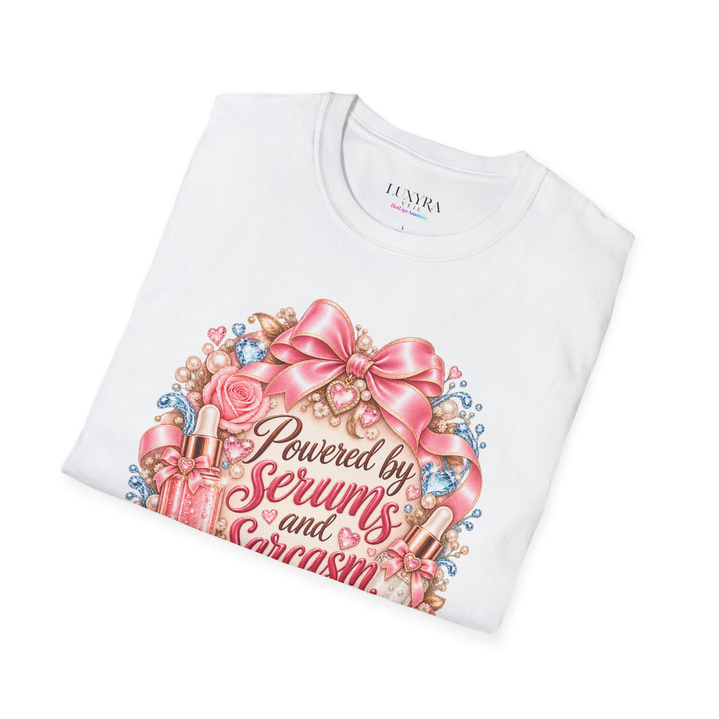 Powered by Serums & Sarcasm Tee