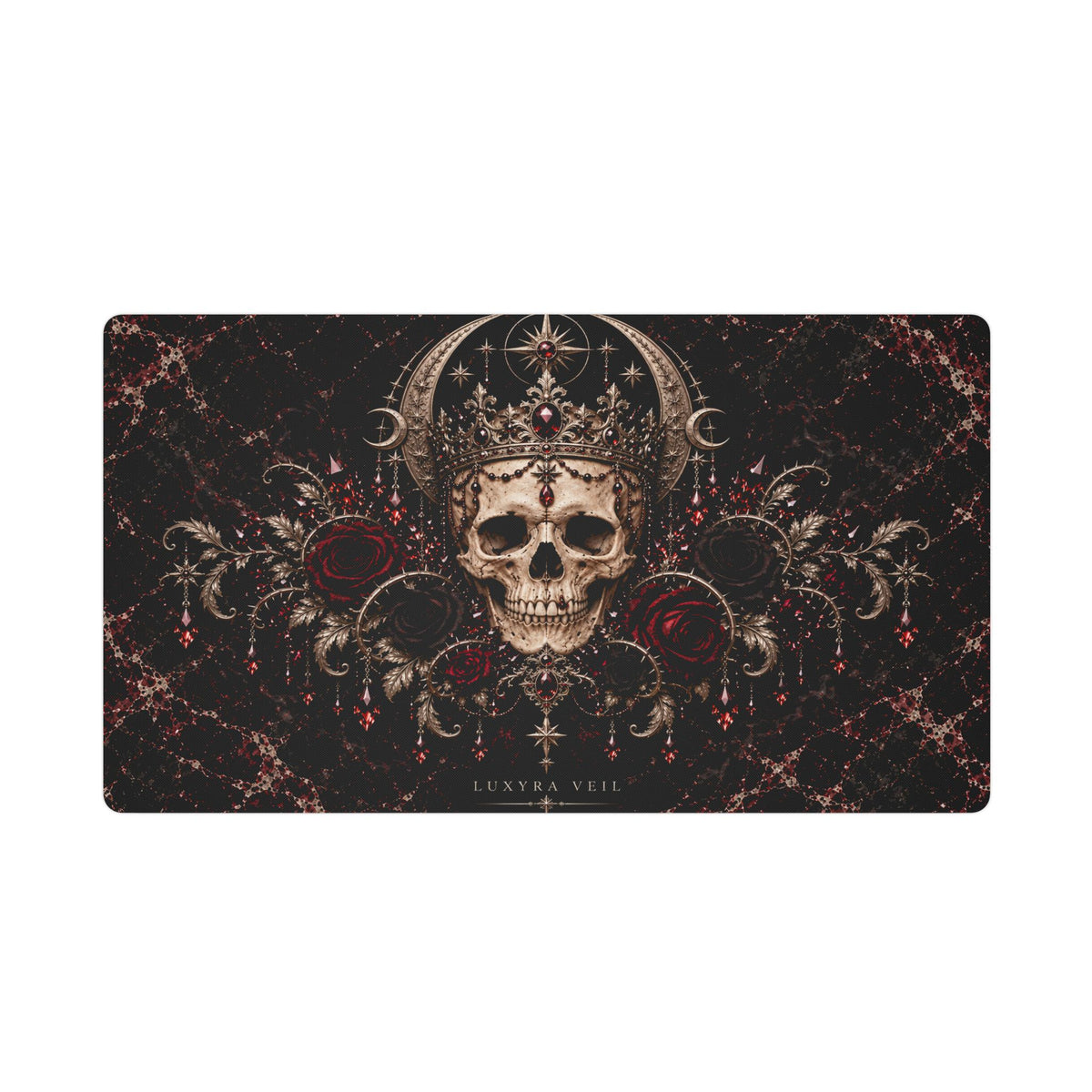Crowned Skull Stitched-Edge Desk Mat