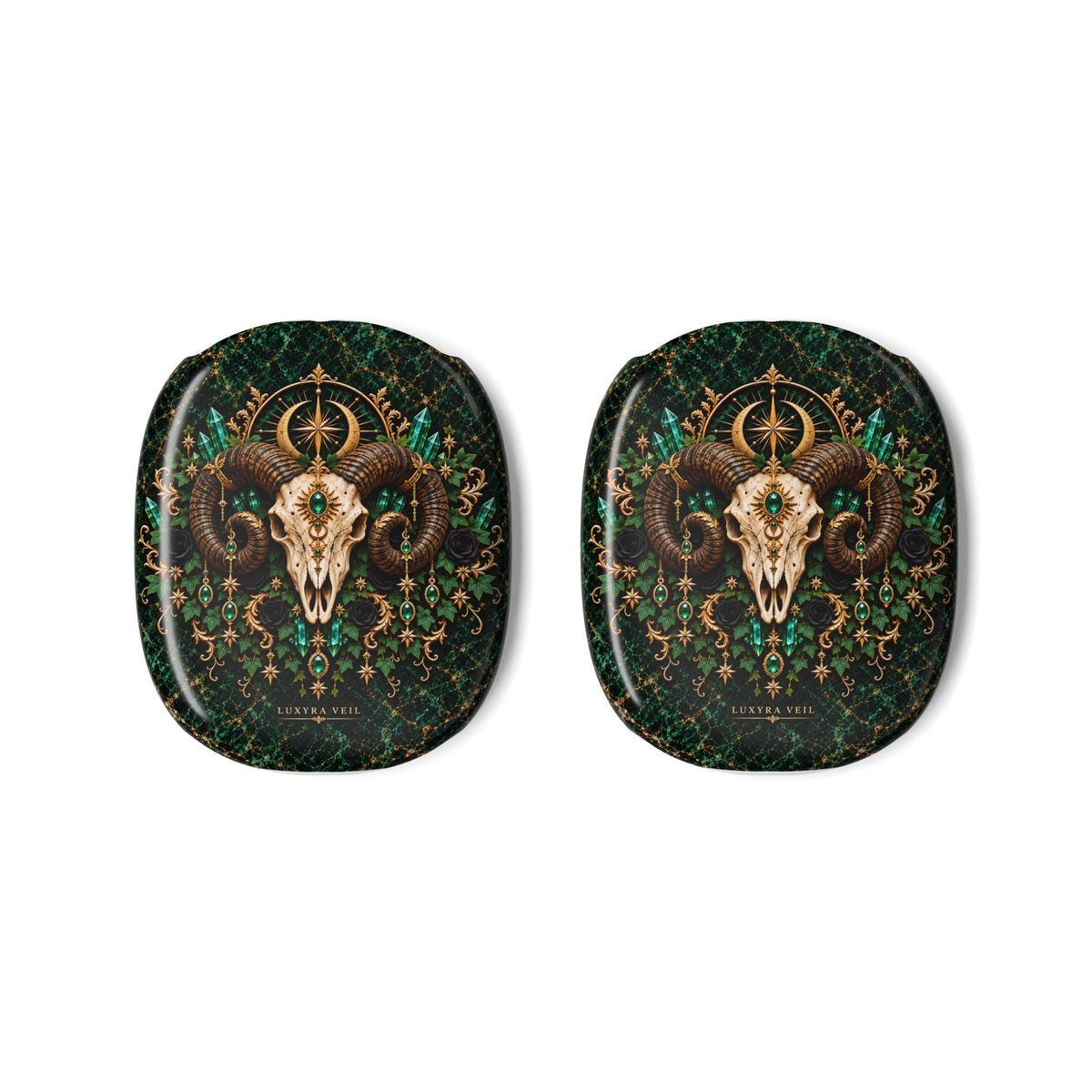 Emerald Ram Skull AirPods Max Covers
