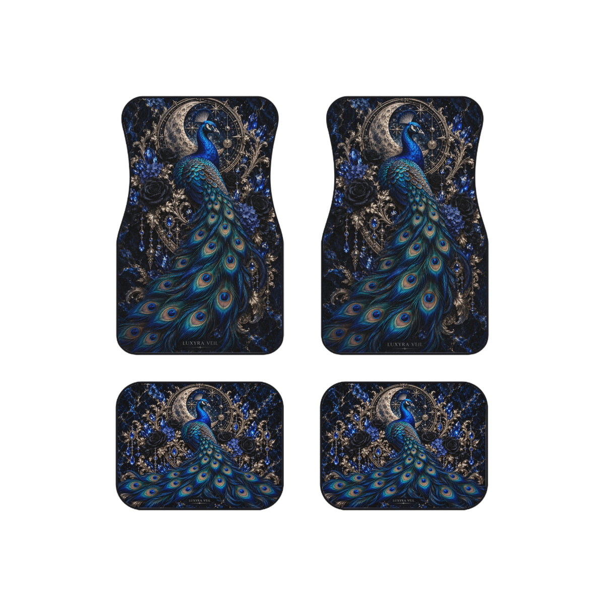 Sapphire Peacock Car Floor Mats – Set of 4