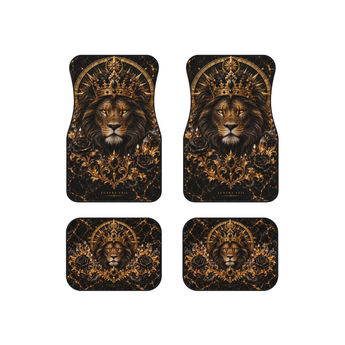 Crowned Lion Car Floor Mats – Set of 4