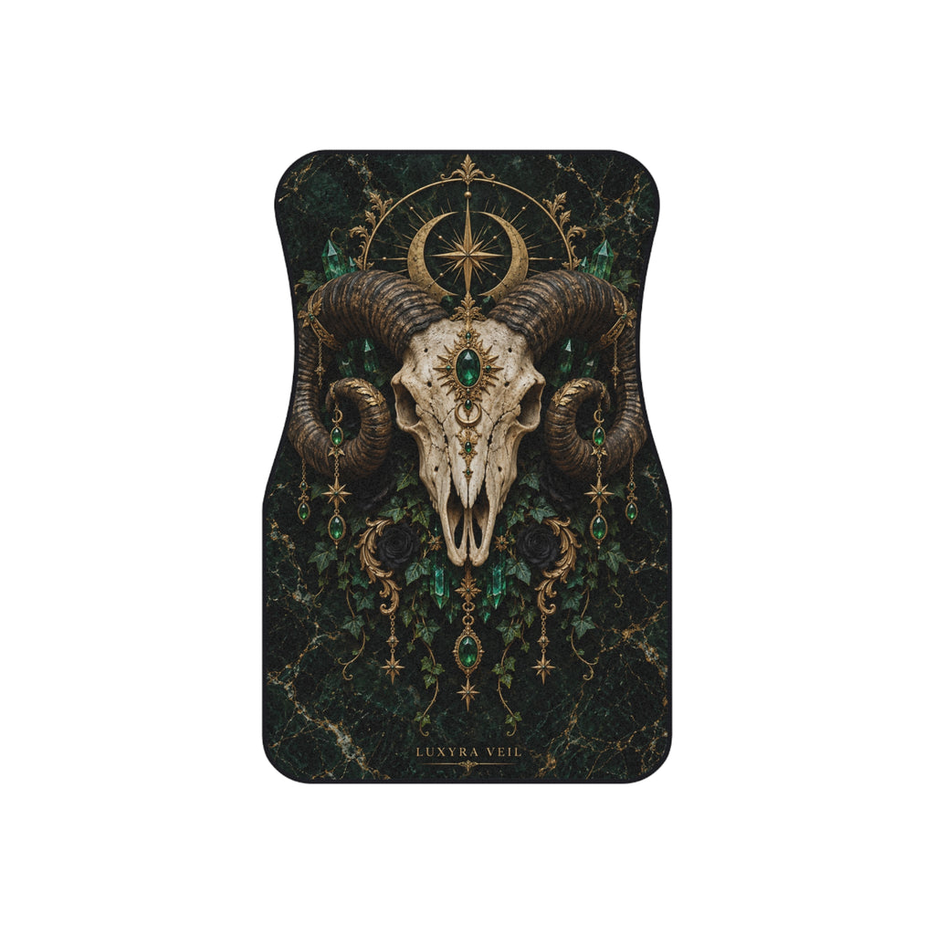 Emerald Ram Skull Car Floor Mats – Set of 4