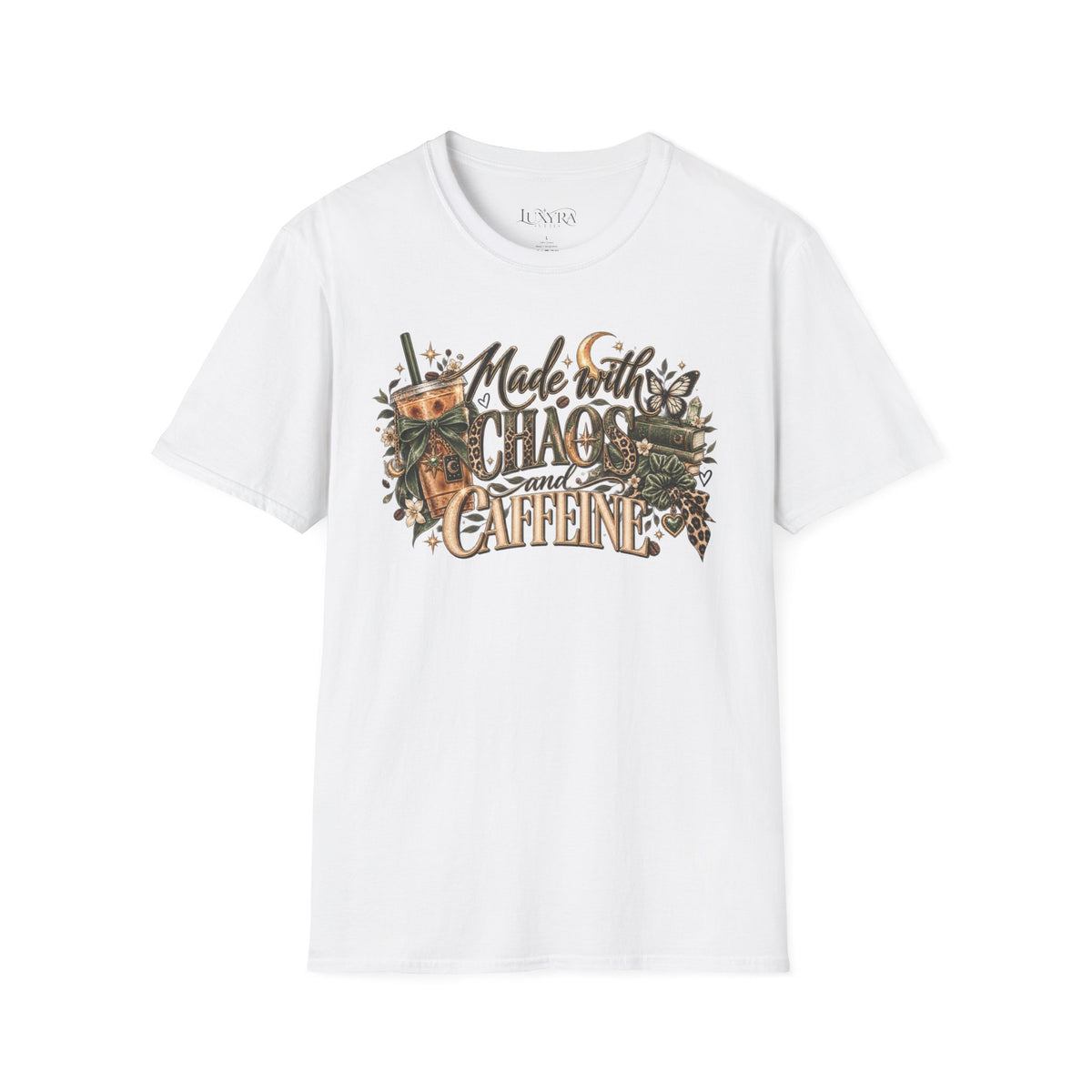 Chaos and Caffeine Gold Tee
