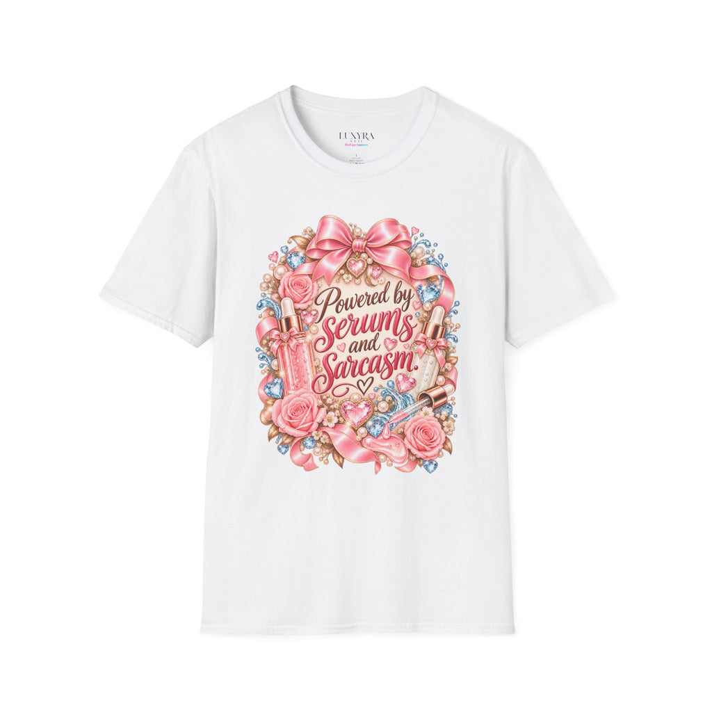 Powered by Serums & Sarcasm Tee