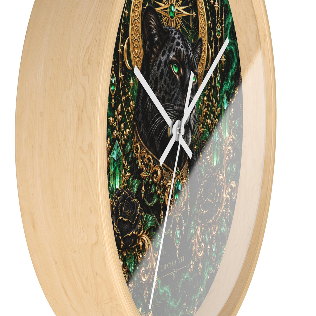 Emerald Panther Wall Clock