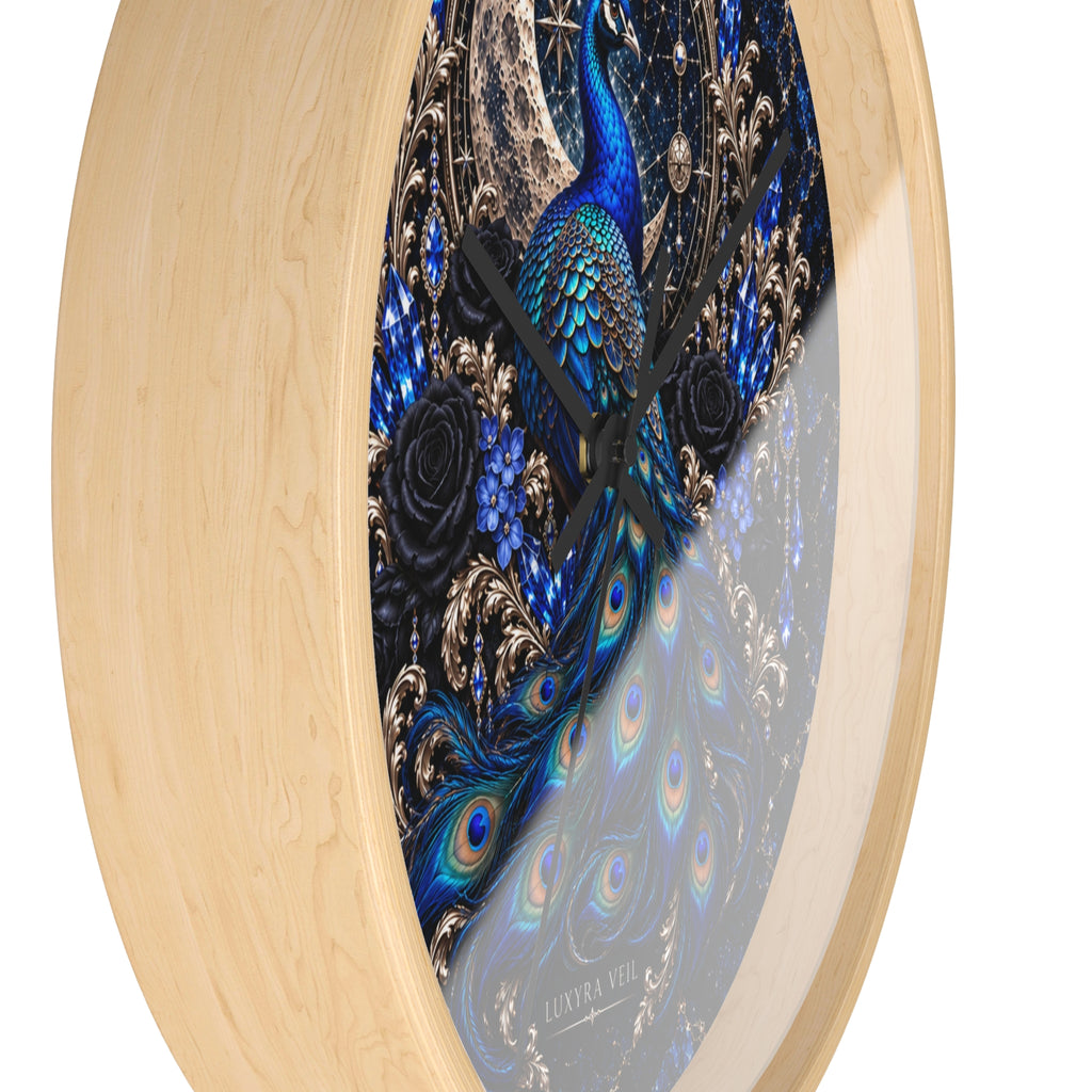Sapphire Peacock Wall Clock