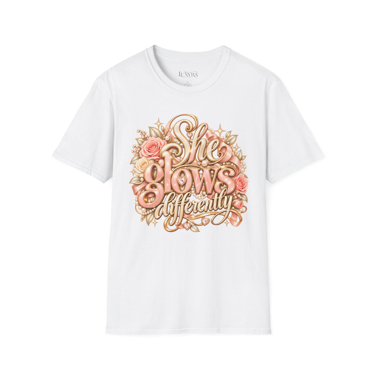 She Glows Differently Peach Tee