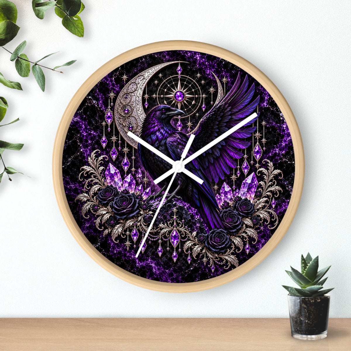 Midnight Raven Wall Clock