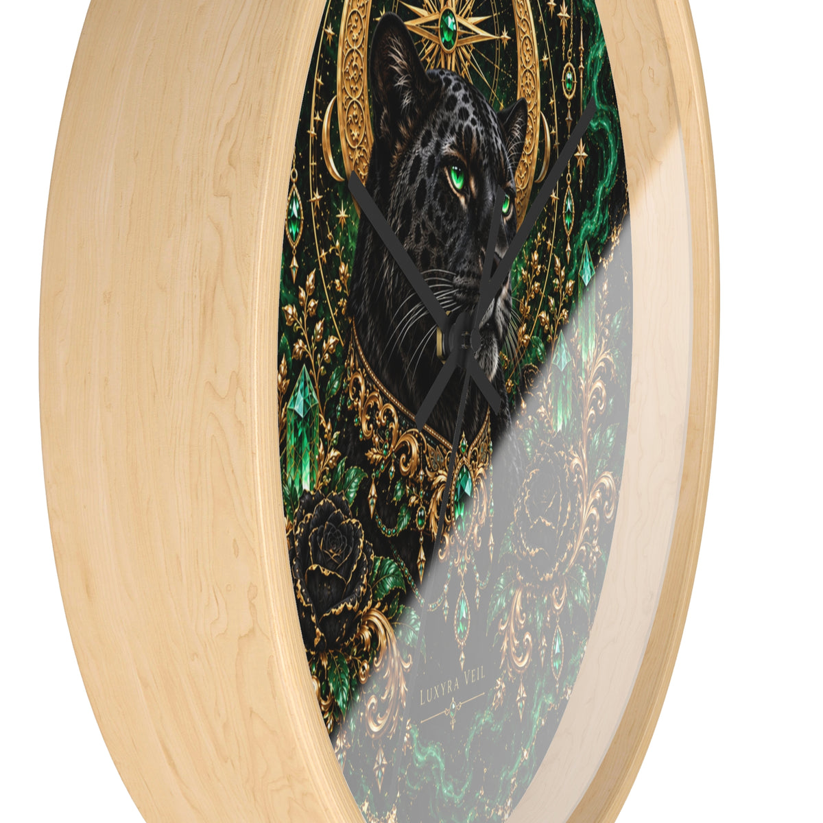 Emerald Panther Wall Clock