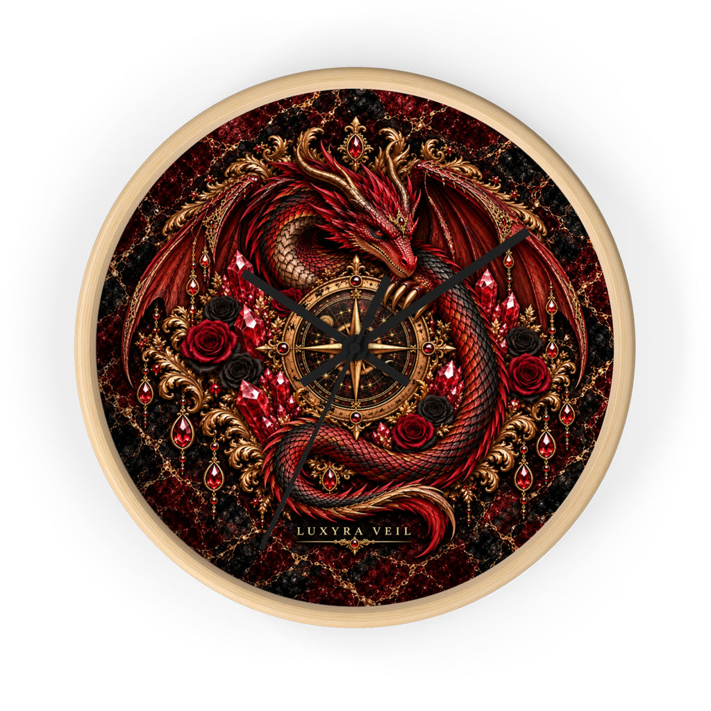 Crimson Dragon Wall Clock