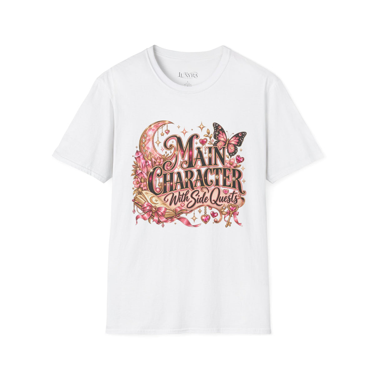 Main Character with Side Quests Pink Tee