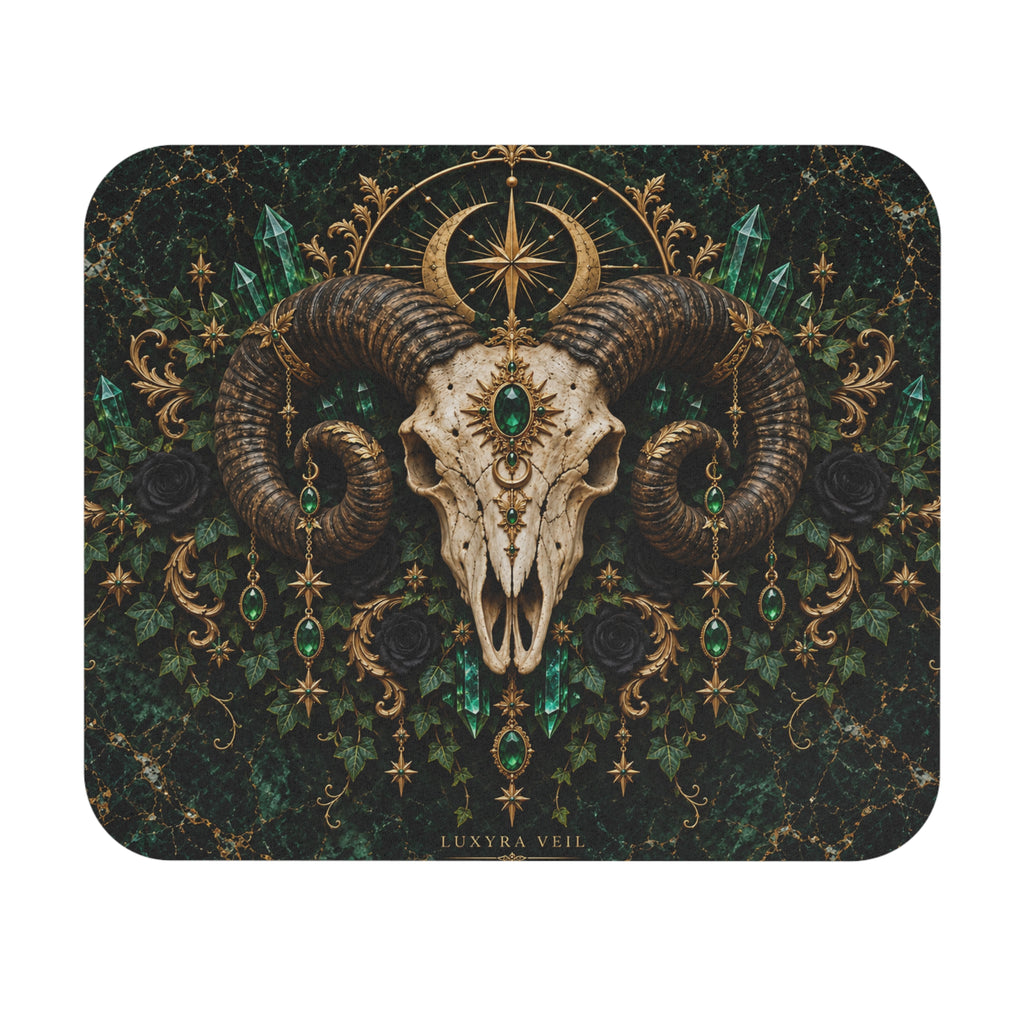 Emerald Ram Skull Mouse Mat