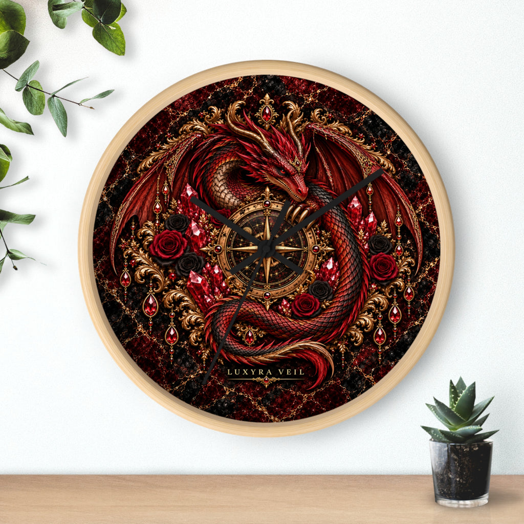 Crimson Dragon Wall Clock
