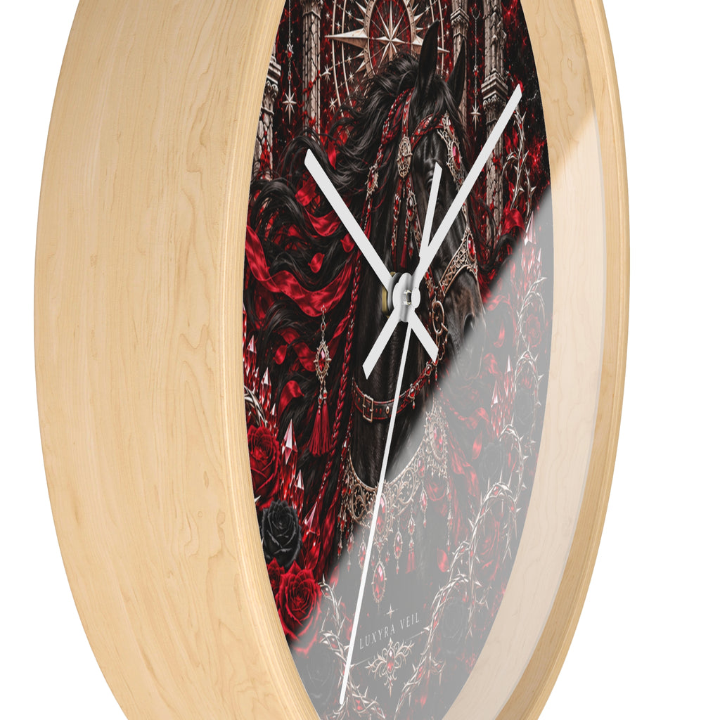 Crimson Stallion Wall Clock