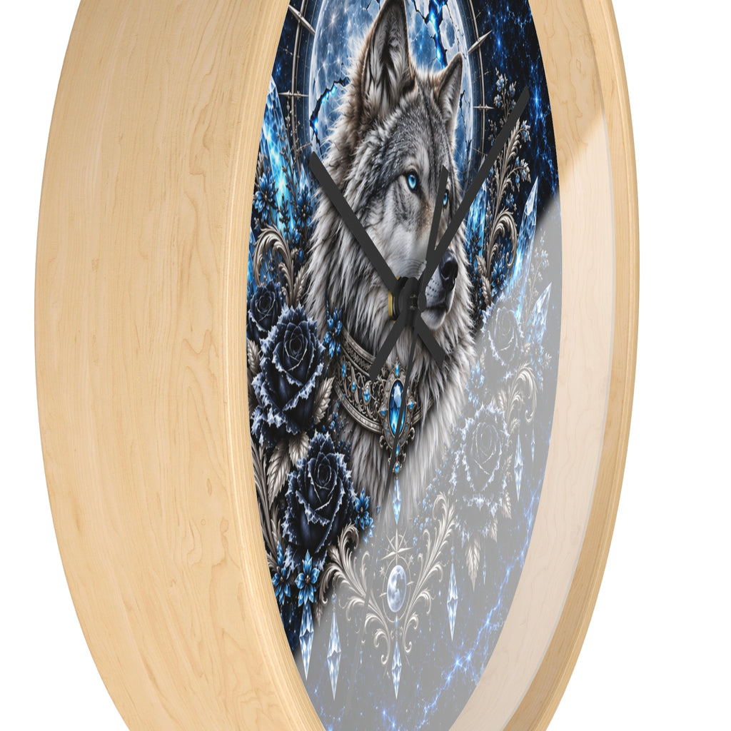 Frost Wolf Wall Clock