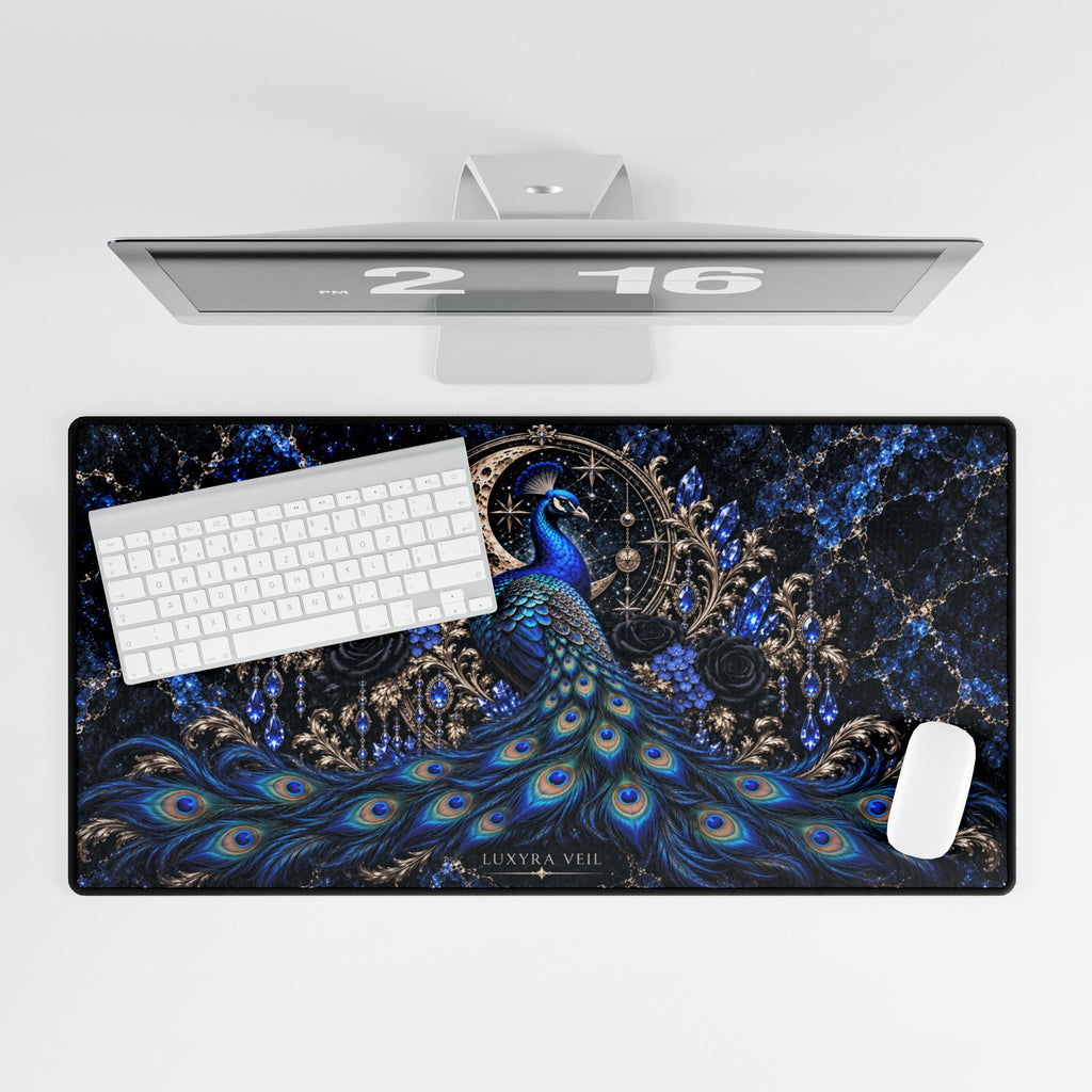Sapphire Peacock Desk Mat