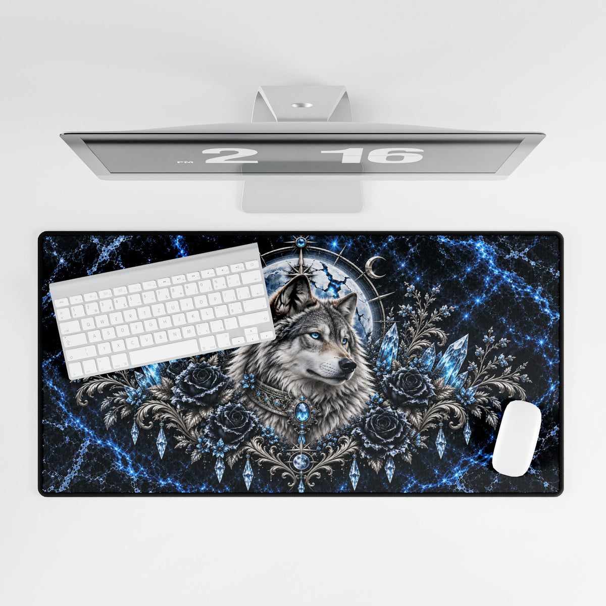 Frost Wolf Desk Mat