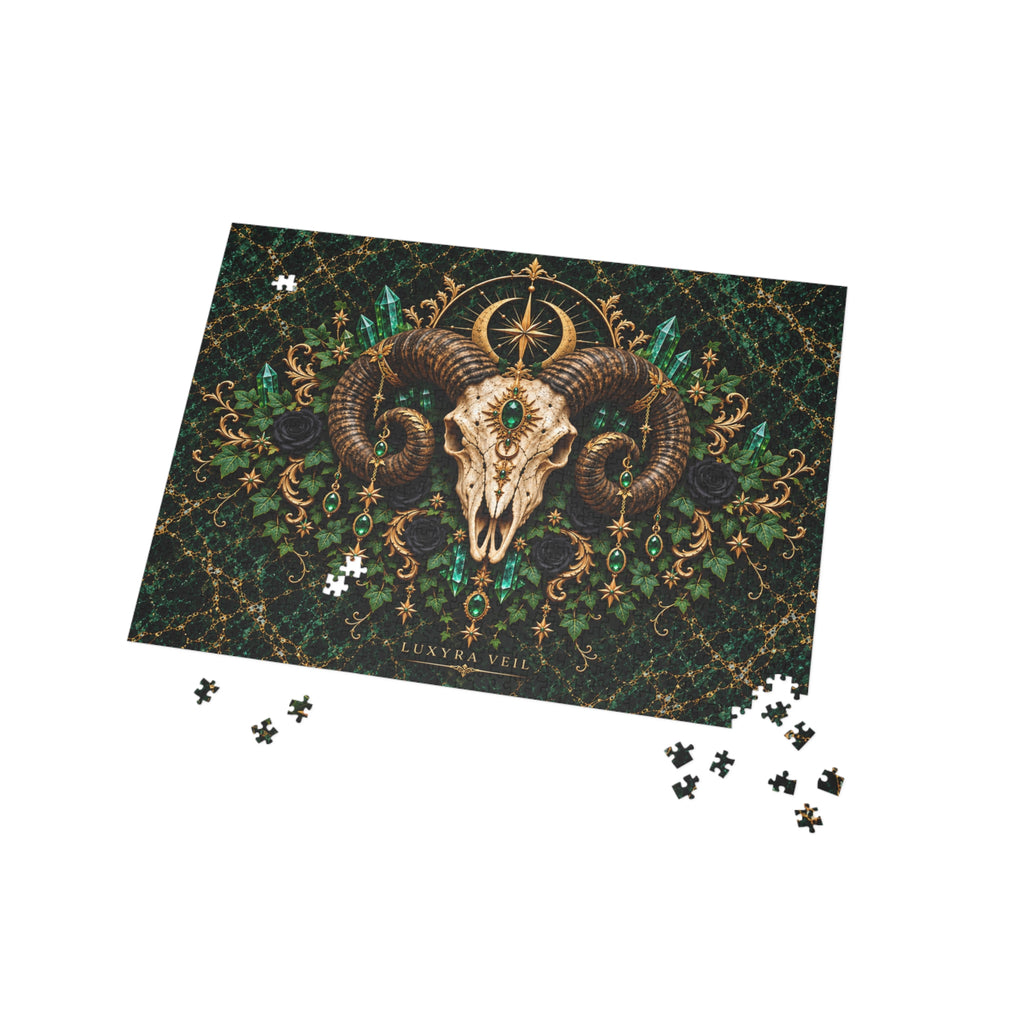 Emerald Ram Skull 1,000-Piece Jigsaw Puzzle