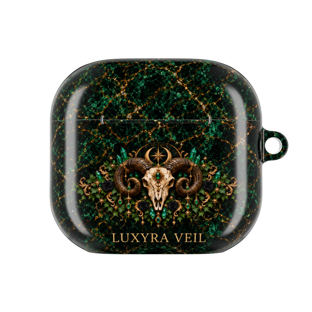 Emerald Ram Skull AirPods 4 Case