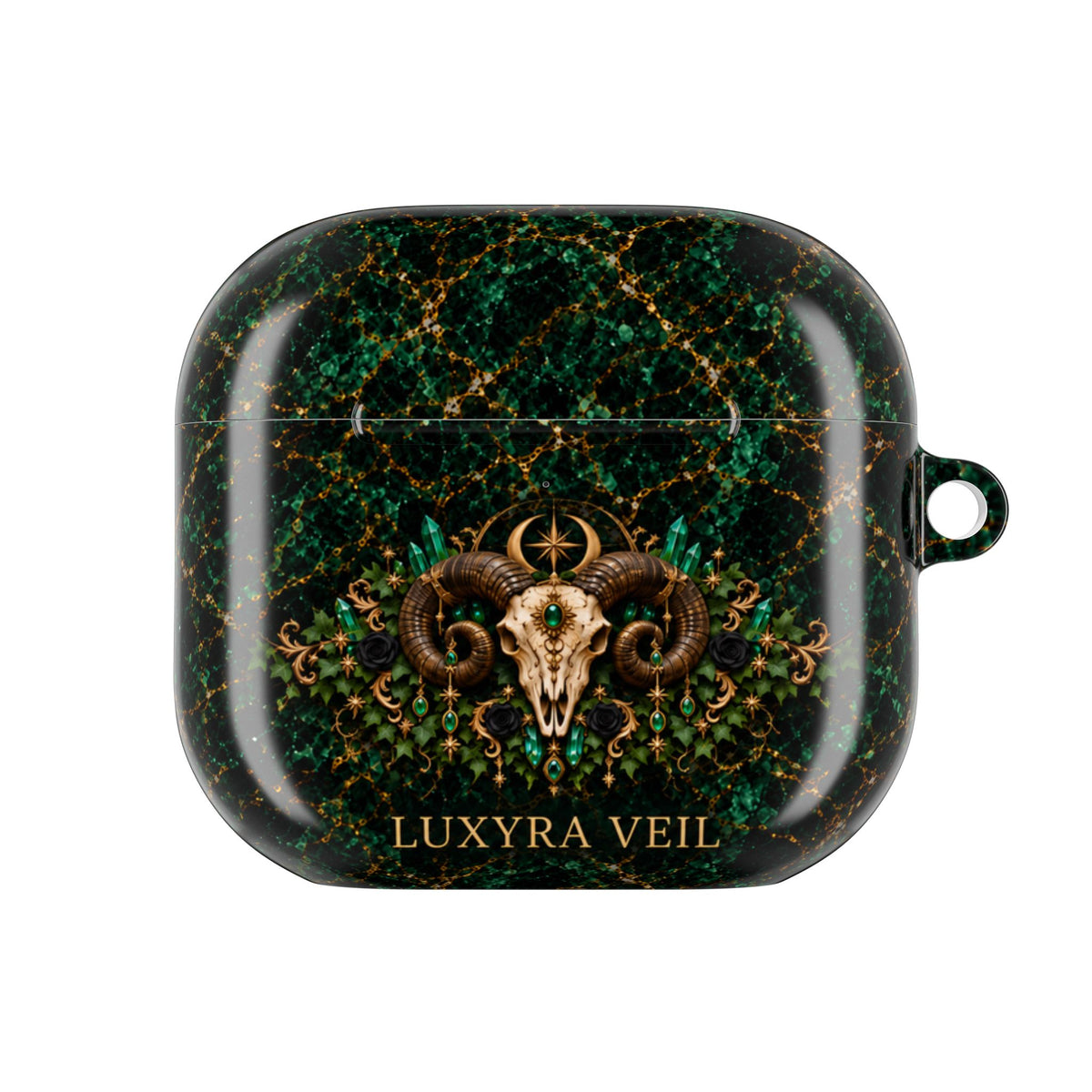 Emerald Ram Skull AirPods 4 Case