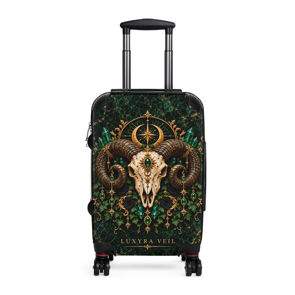 Emerald Ram Skull Suitcase