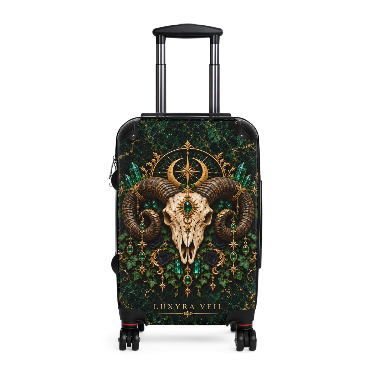 Emerald Ram Skull Suitcase