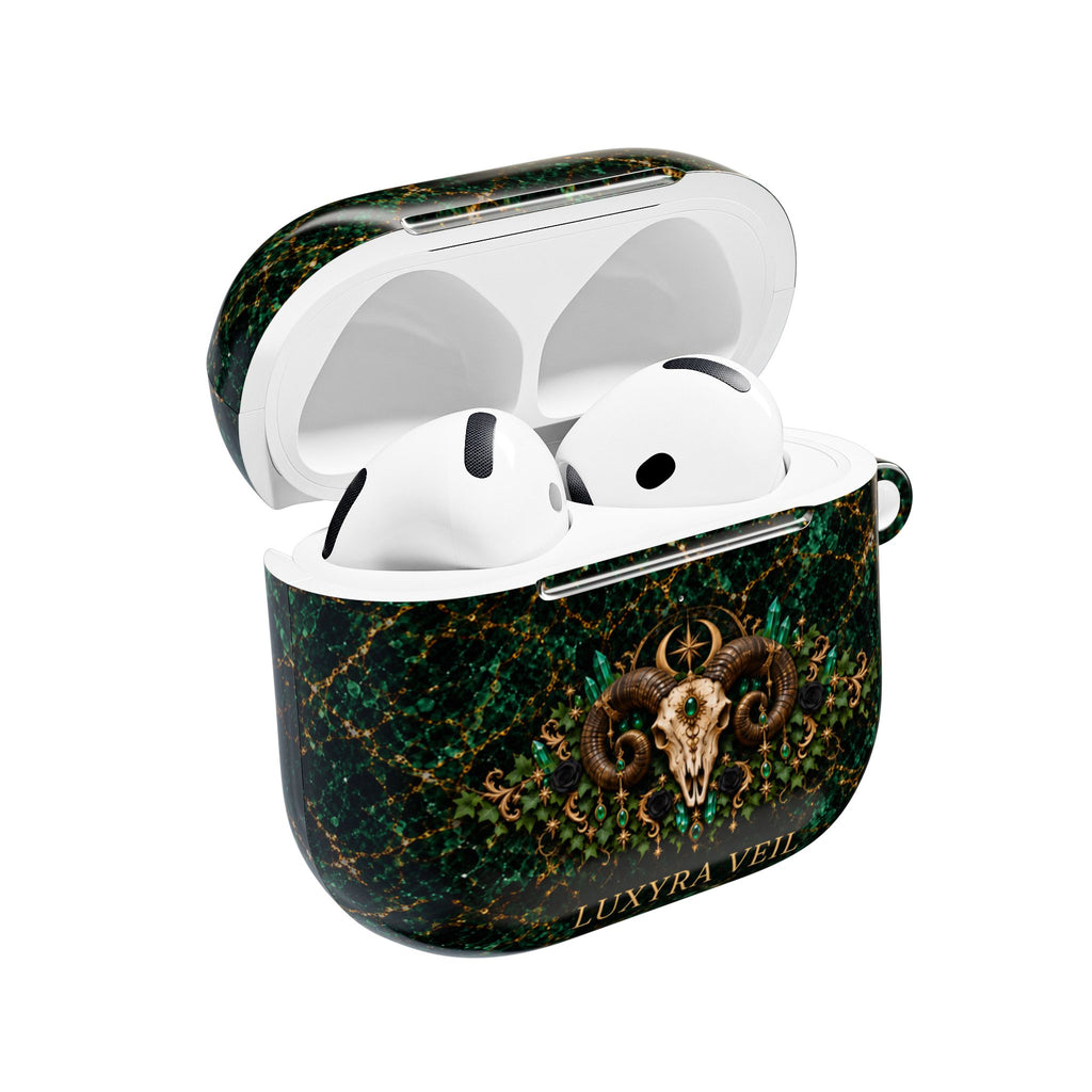 Emerald Ram Skull AirPods 4 Case
