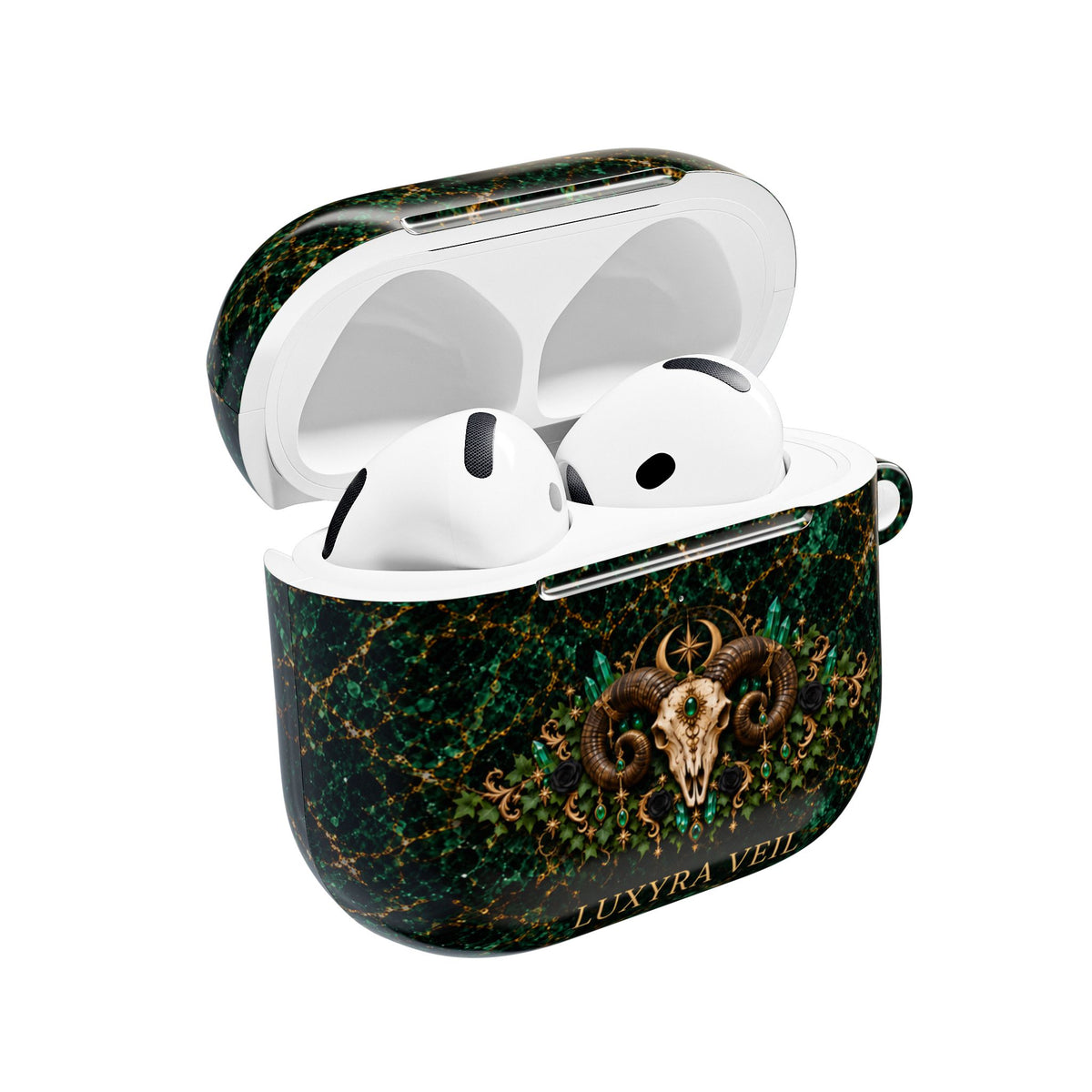 Emerald Ram Skull AirPods 4 Case