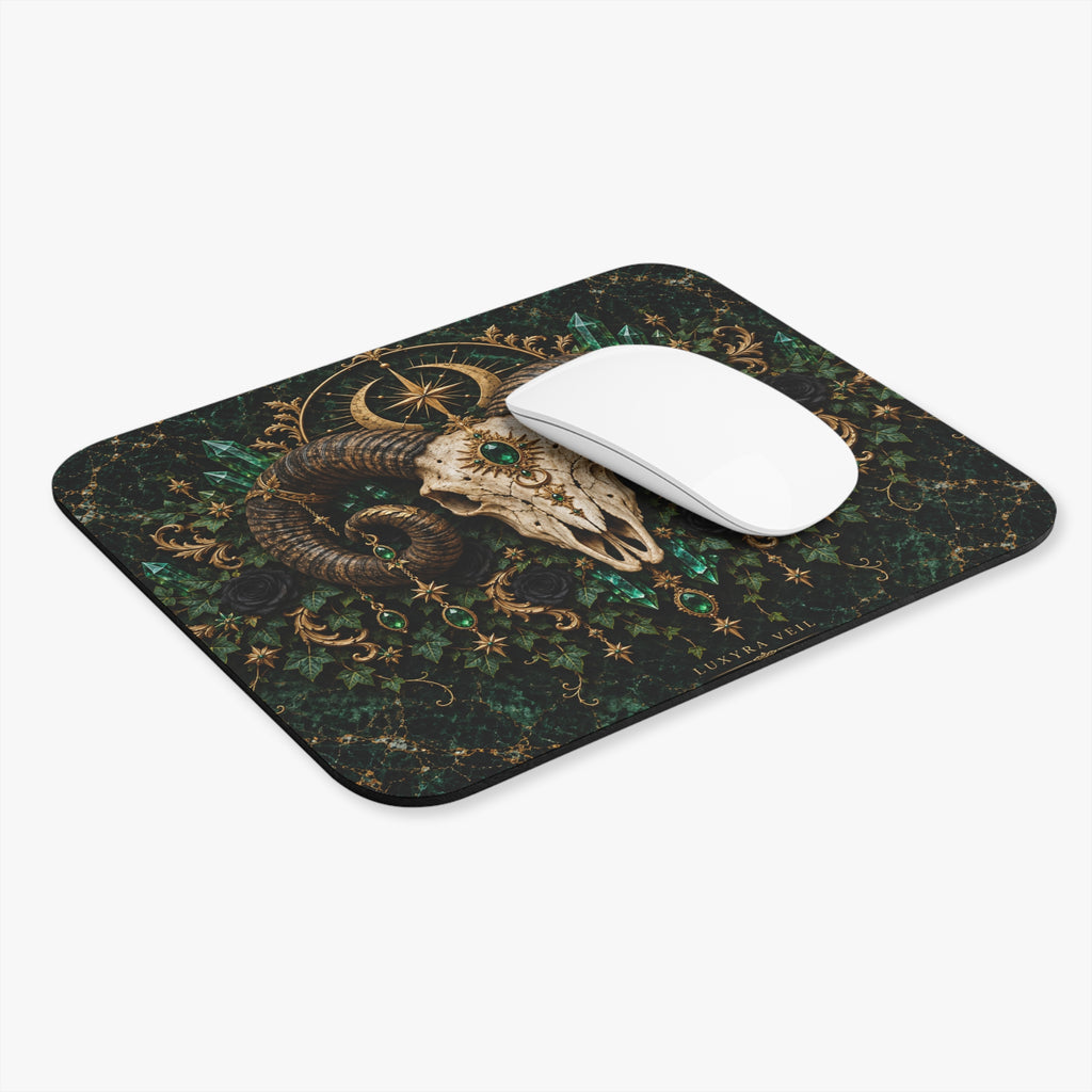 Emerald Ram Skull Mouse Mat