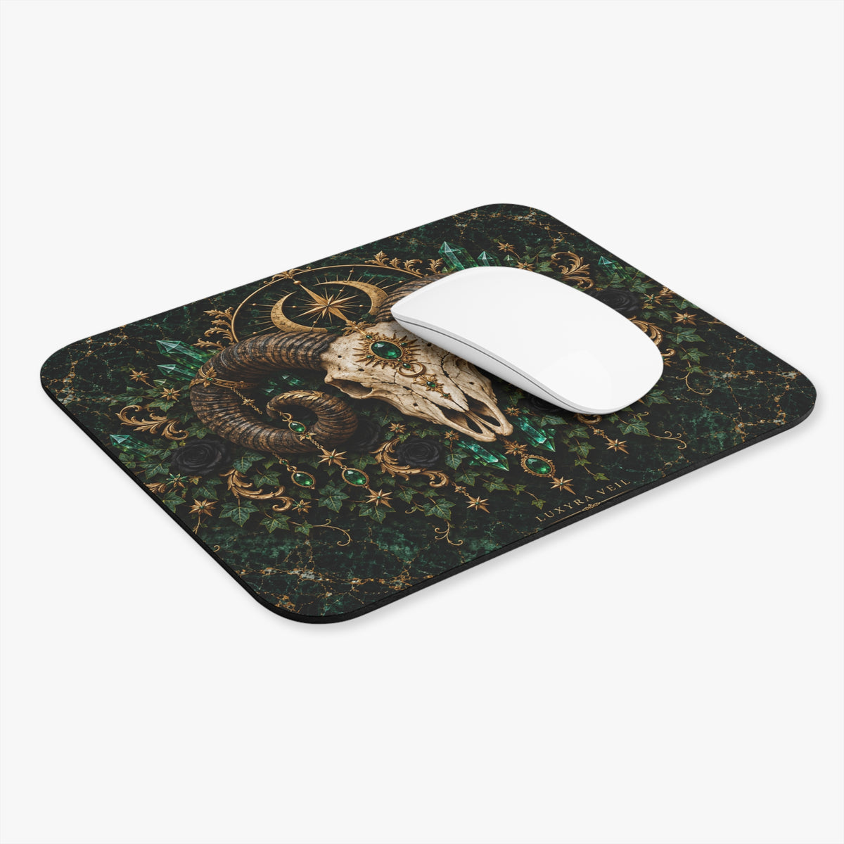 Emerald Ram Skull Mouse Mat