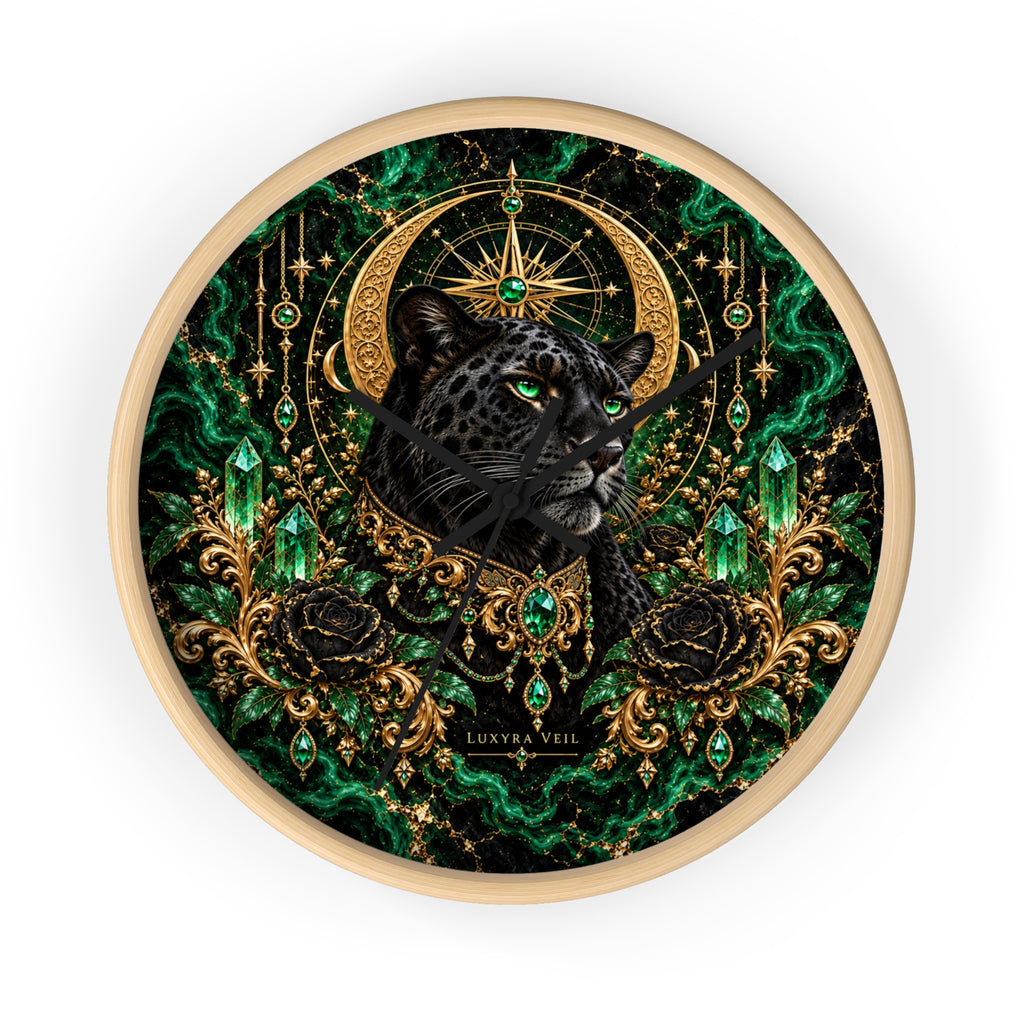 Emerald Panther Wall Clock
