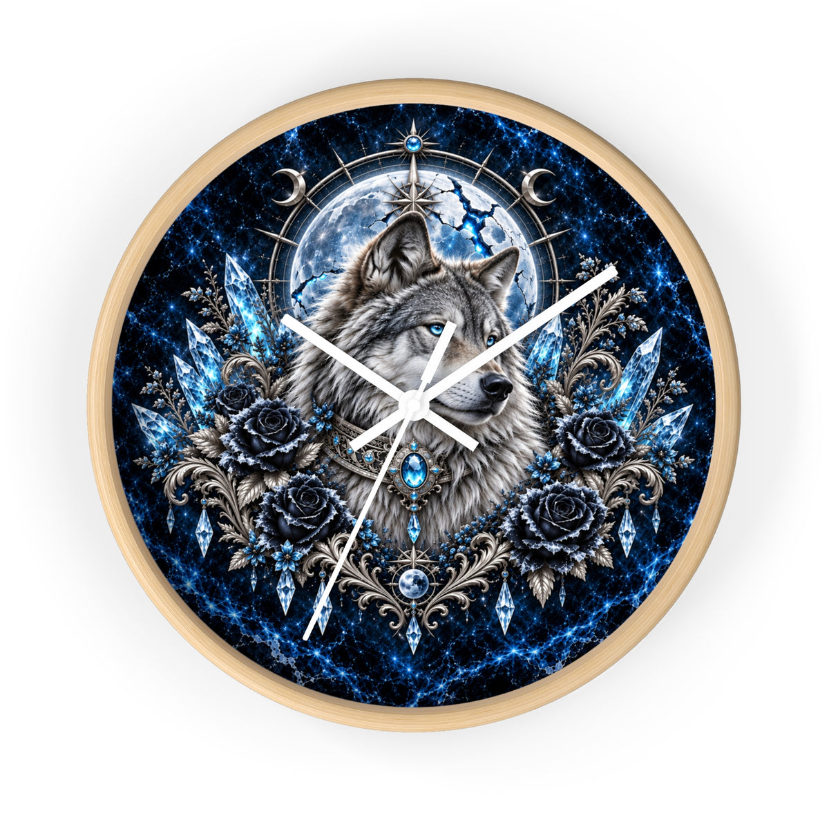 Frost Wolf Wall Clock