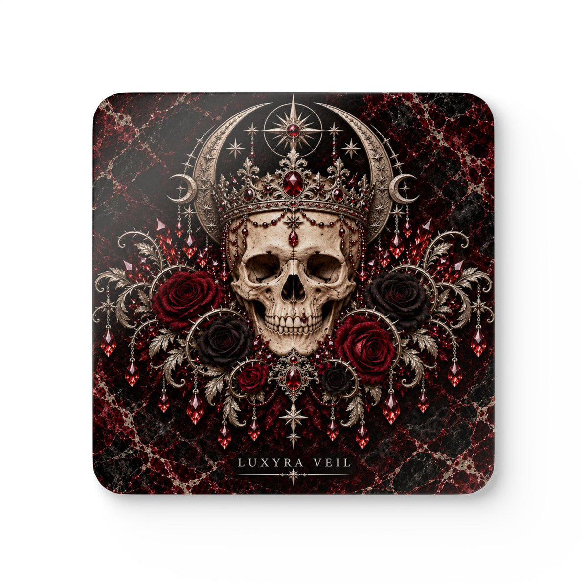 Crowned Skull Cork Coaster Set