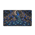 Sapphire Peacock Stitched-Edge Desk Mat